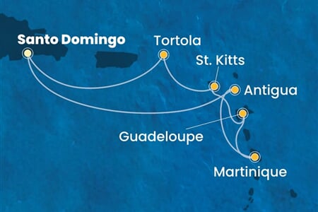 Costa Favolosa - Dominikán.rep., Nizozemské Antily, Panenské o. (britské) (Santo Domingo)