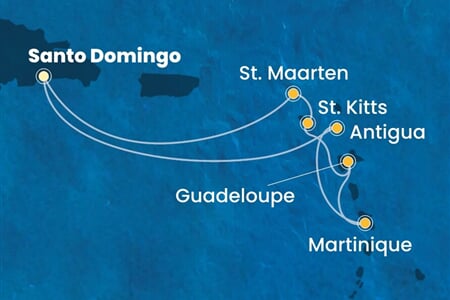 Costa Favolosa - Dominikán.rep., Nizozemské Antily (Santo Domingo)
