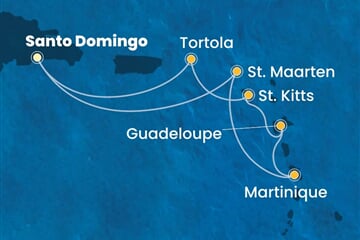 Costa Favolosa - Dominikán.rep., Nizozemské Antily, Panenské o. (britské) (Santo Domingo)
