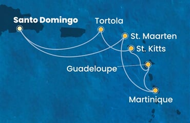 Costa Favolosa - Dominikán.rep., Nizozemské Antily, Panenské o. (britské) (Santo Domingo)