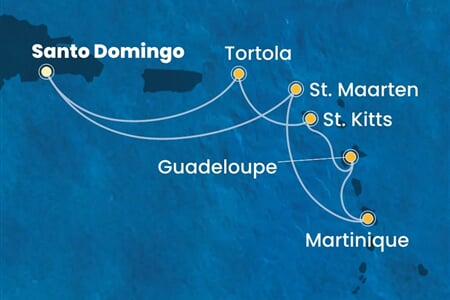 Costa Favolosa - Dominikán.rep., Nizozemské Antily, Panenské o. (britské) (Santo Domingo)