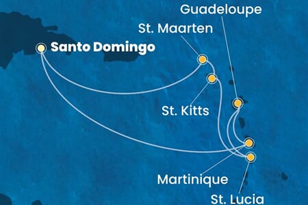 Costa Favolosa - Dominikán.rep., Nizozemské Antily (Santo Domingo)