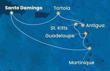Costa Favolosa - Dominikán.rep., Nizozemské Antily, Panenské o. (britské) (Santo Domingo)