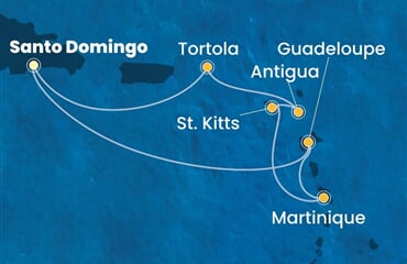 Costa Favolosa - Dominikán.rep., Nizozemské Antily, Panenské o. (britské) (Santo Domingo)