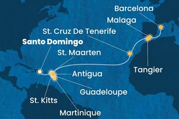 Costa Favolosa - Dominikán.rep., Nizozemské Antily, Španělsko, Maroko (Santo Domingo)