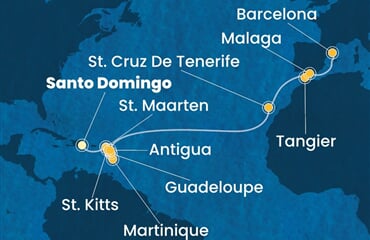 Costa Favolosa - Dominikán.rep., Nizozemské Antily, Španělsko, Maroko (Santo Domingo)