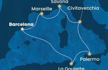 Costa Pacifica - Španělsko, Tunisko, Itálie, Francie (z Barcelony)