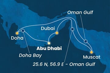 Costa Smeralda - Arabské emiráty, Omán, Katar (z Abú Dhabí)