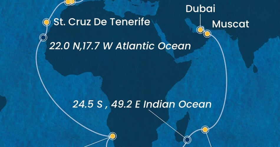 Trasa plavby CSM-BCN35A09