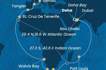 Costa Smeralda - Katar, Arabské emiráty, Mauritius, Jihoafrická r., Namíbie, ... (Dauhá)