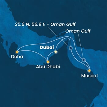 Trasa plavby CSM-DXB07A36