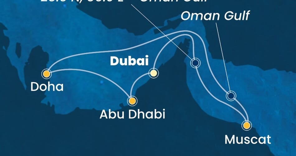 Trasa plavby CSM-DXB07A36
