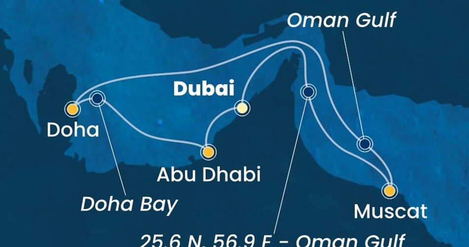 Trasa plavby CSM-DXB07A38