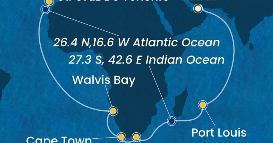 Trasa plavby CSM-DXB29A05