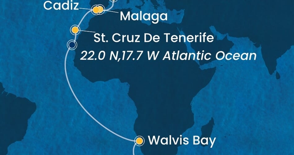 Trasa plavby CSM-MRS20A18