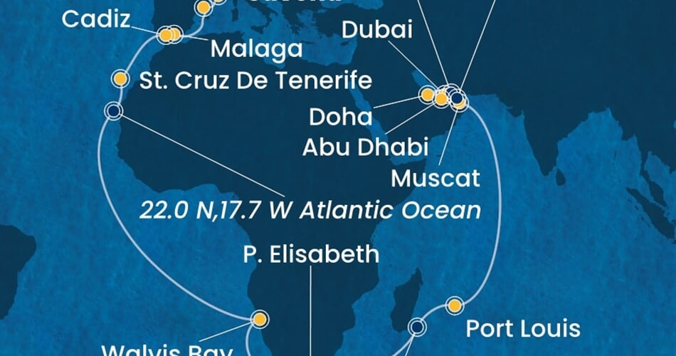 Trasa plavby CSM-SVN43A05
