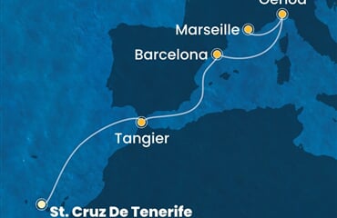 Costa Smeralda - Španělsko, Maroko, Itálie, Francie (Santa Cruz de Tenerife)