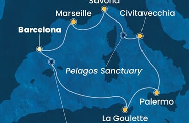 Costa Toscana - Španělsko, Tunisko, Itálie, Francie (z Barcelony)