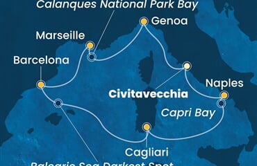 Costa Toscana - Itálie, Francie, Španělsko (z Civitavecchie)