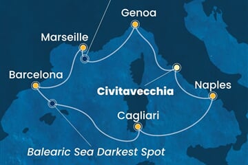 Costa Toscana - Itálie, Francie, Španělsko (z Civitavecchie)