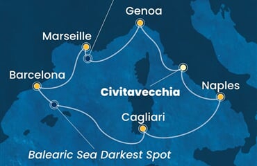 Costa Toscana - Itálie, Francie, Španělsko (z Civitavecchie)