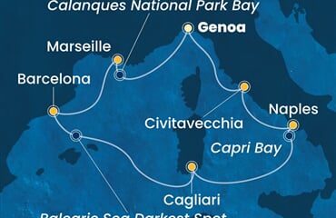 Costa Toscana - Itálie, Francie, Španělsko (z Janova)