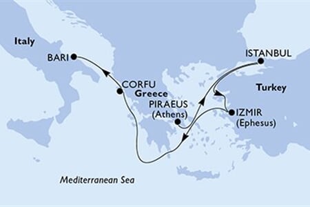 MSC Sinfonia - Řecko, Turecko, Itálie (z Pirea)