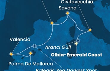 Costa Pacifica - Itálie, Francie, Španělsko (Olbia)
