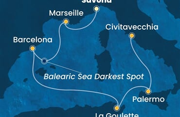Costa Pacifica - Itálie, Francie, Španělsko, Tunisko (ze Savony)
