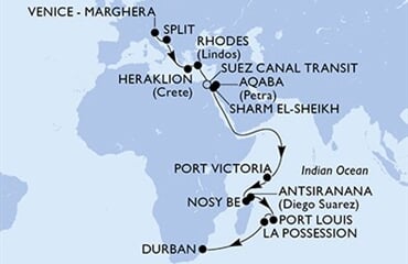 MSC Armonia - Itálie, Chorvatsko, Řecko, Egypt, Jordánsko, ... (z Benátek)