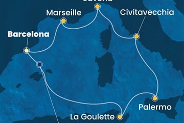 Costa Pacifica - Španělsko, Tunisko, Itálie, Francie (z Barcelony)