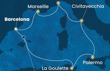 Costa Pacifica - Španělsko, Tunisko, Itálie, Francie (z Barcelony)