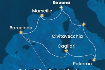 Costa Pacifica - Itálie, Francie, Španělsko (ze Savony)