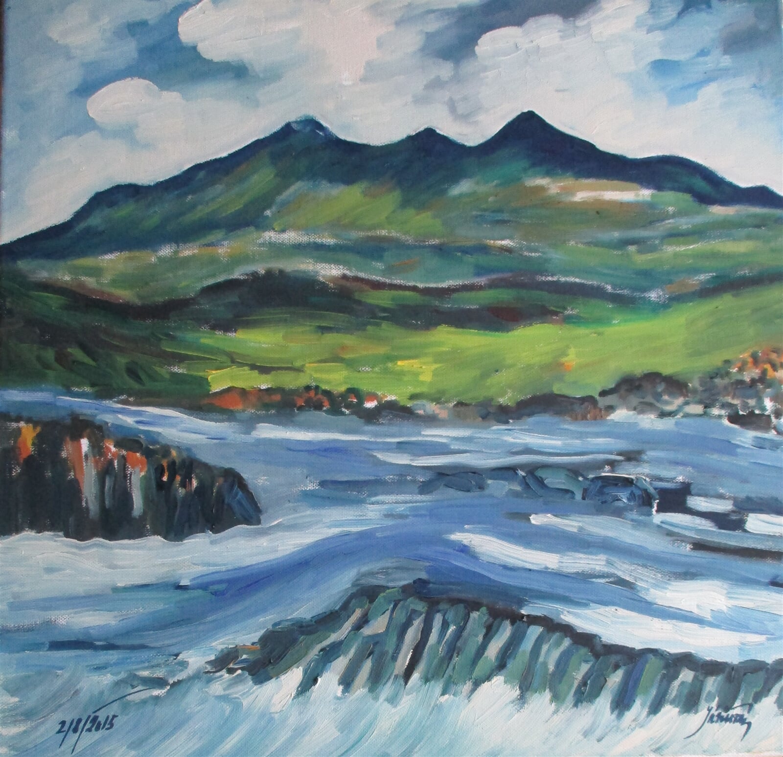 Jaroslava Jáněová: The Cuillin Hills of Skye, Skotsko, 50 × 50 cm