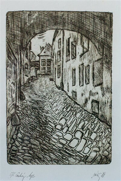 Průhled Školní uličkou, Olomouc