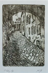 Průhled Školní uličkou, Olomouc