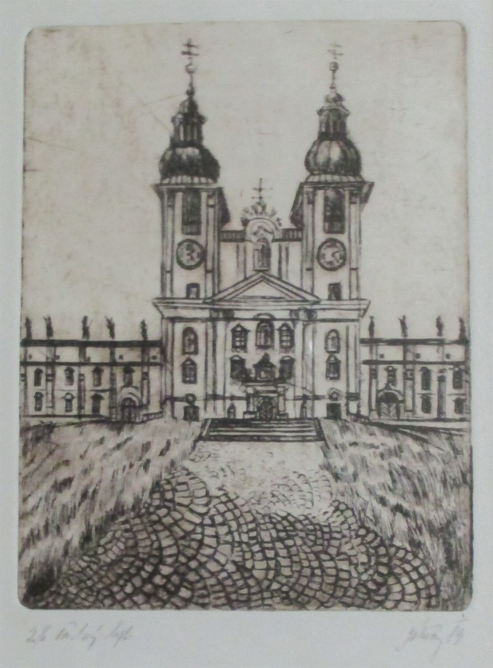 Jaroslava Jáněová: Sv. Kopeček u Olomouce, Poutní kostel Navštívení Panny Marie, 11 × 9 cm