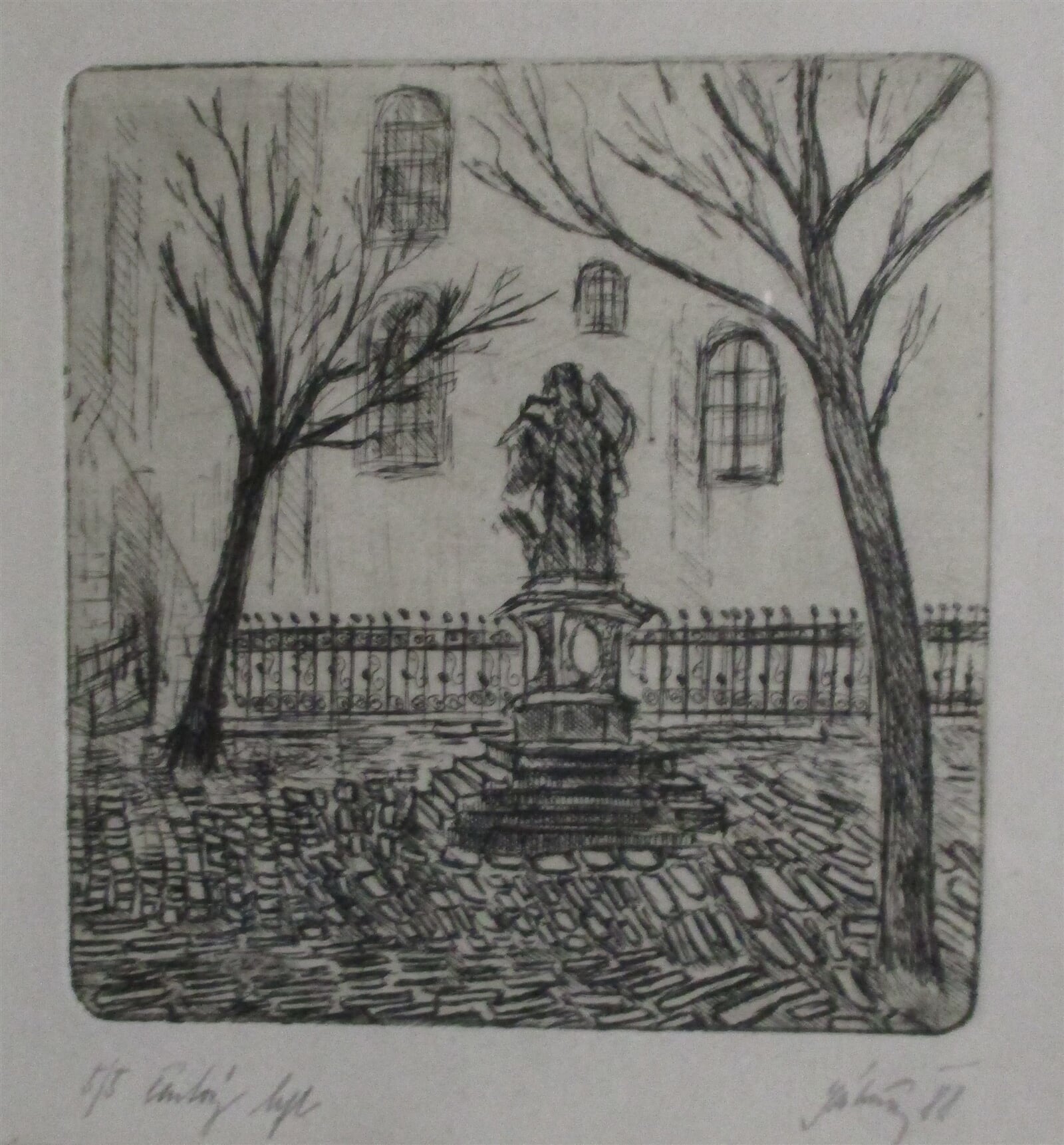 Jaroslava Jáněová: Žerotínovo náměstí, Olomouc, 9 × 8 cm