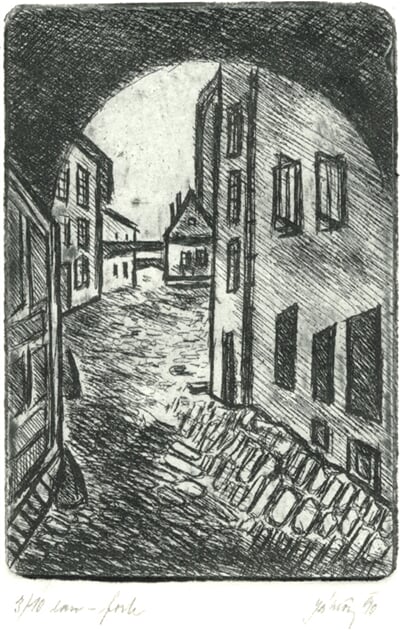 Průhled Školní uličkou, Olomouc