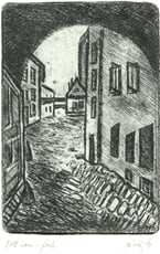 Průhled Školní uličkou, Olomouc