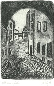 Průhled Školní uličkou, Olomouc