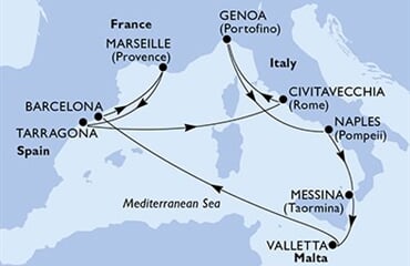 MSC Magnifica - Francie, Španělsko, Itálie, Malta (z Marseille)