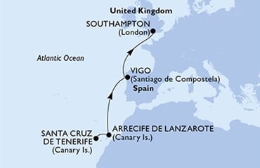 MSC Virtuosa - Španělsko, Velká Británie (Santa Cruz de Tenerife)