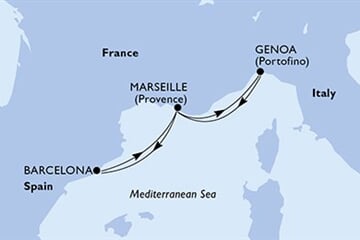 MSC MAGNIFICA - Spanyolország, Franciaország, Olaszország (a Barcelona-ből)