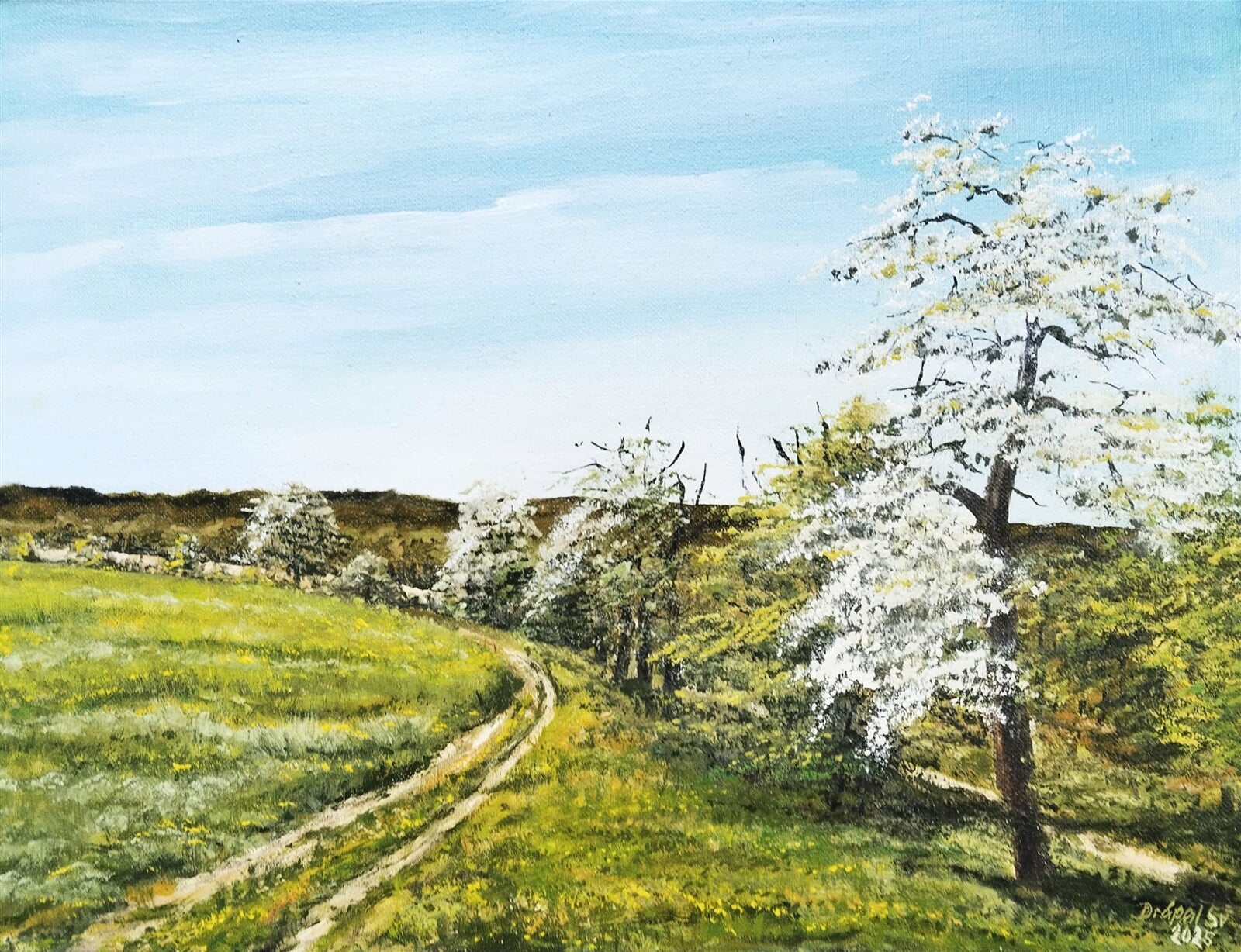 Svatopluk Drápal: Jaro u Biskoupek 2, 44 × 56 cm