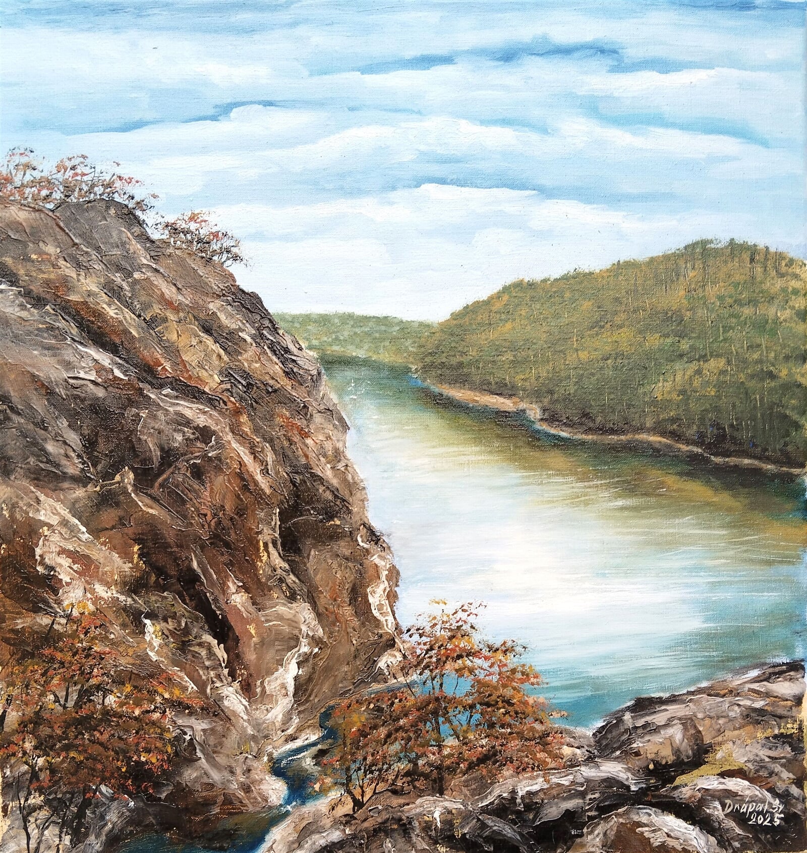 Svatopluk Drápal: Wilsonova skála u Jihlavy, 48 × 45 cm