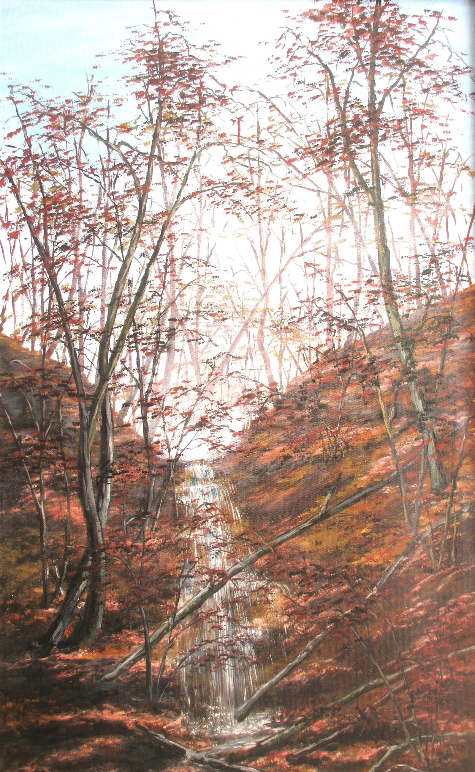 Svatopluk Drápal: Vodopád u Rokytné, 100 × 60 cm
