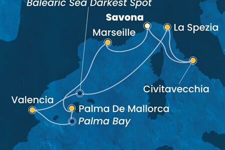 Costa Pacifica - Itálie, Francie, Španělsko (ze Savony)