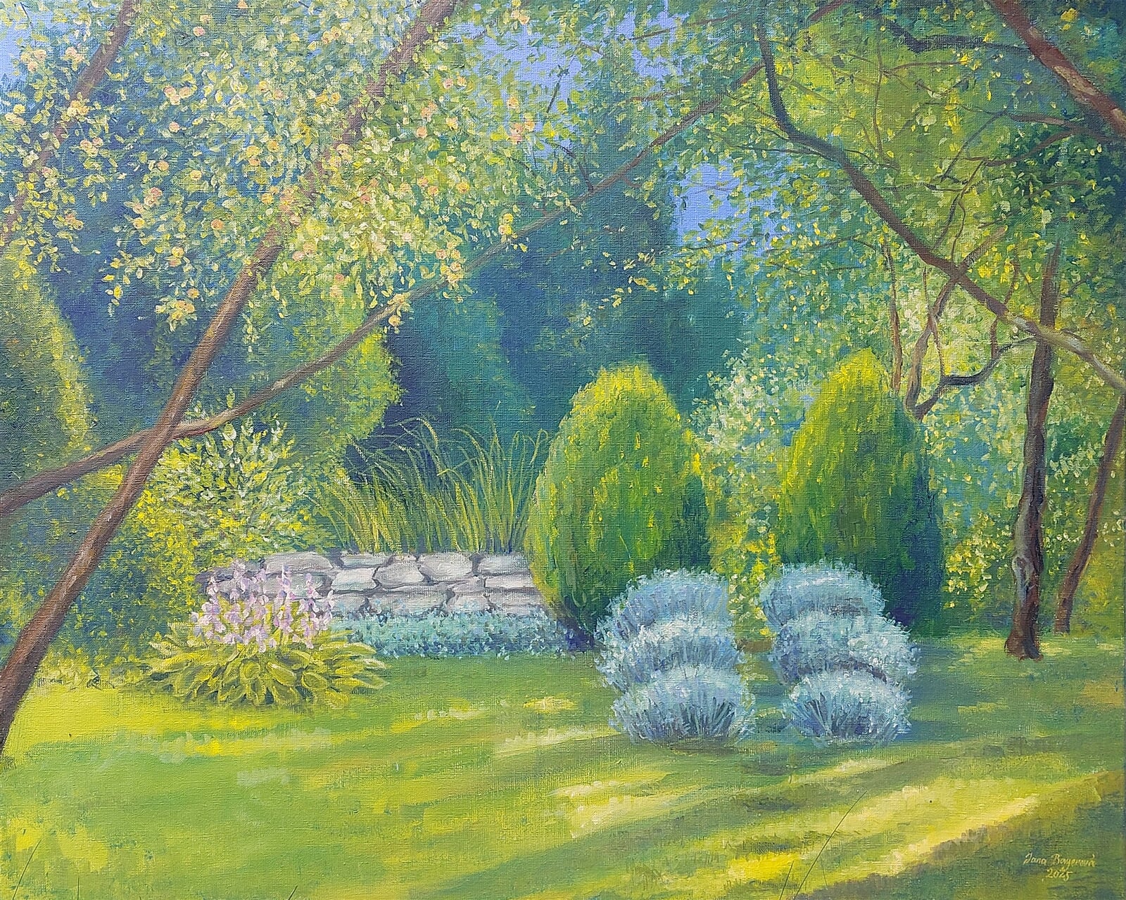 Jana Bayerová: Zahrada v Podhradí III, 80 × 100 cm