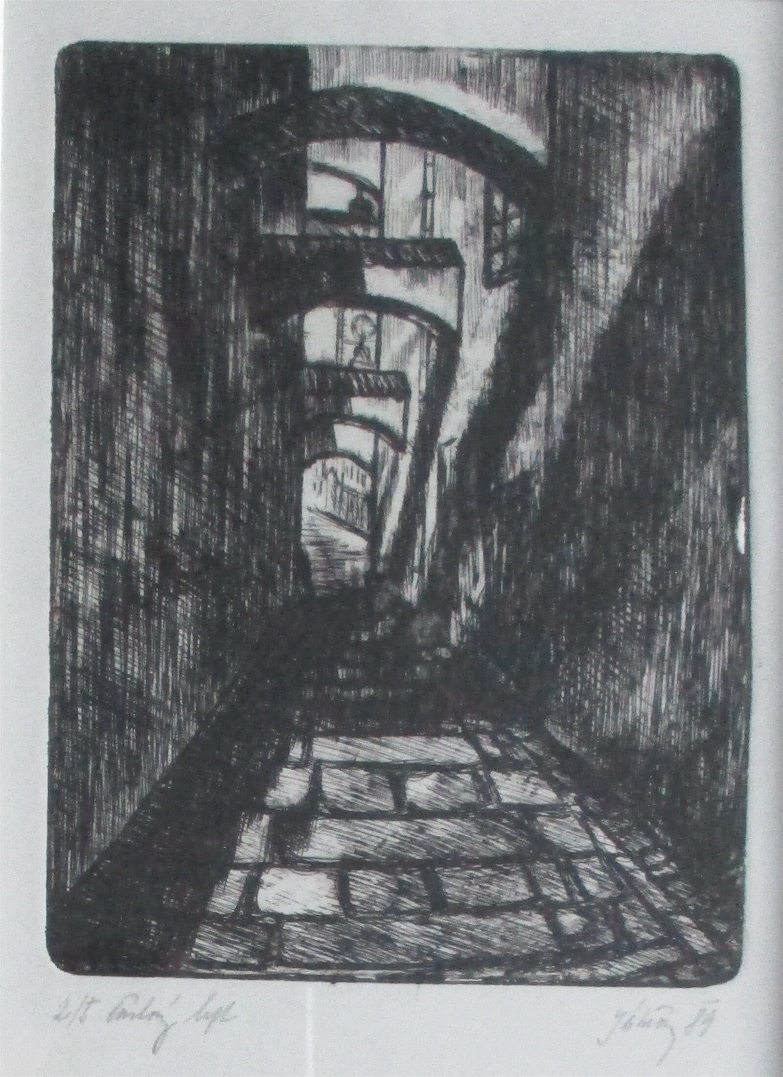 Jaroslava Jáněová: Švédská ulička, Olomouc, 11 × 9 cm